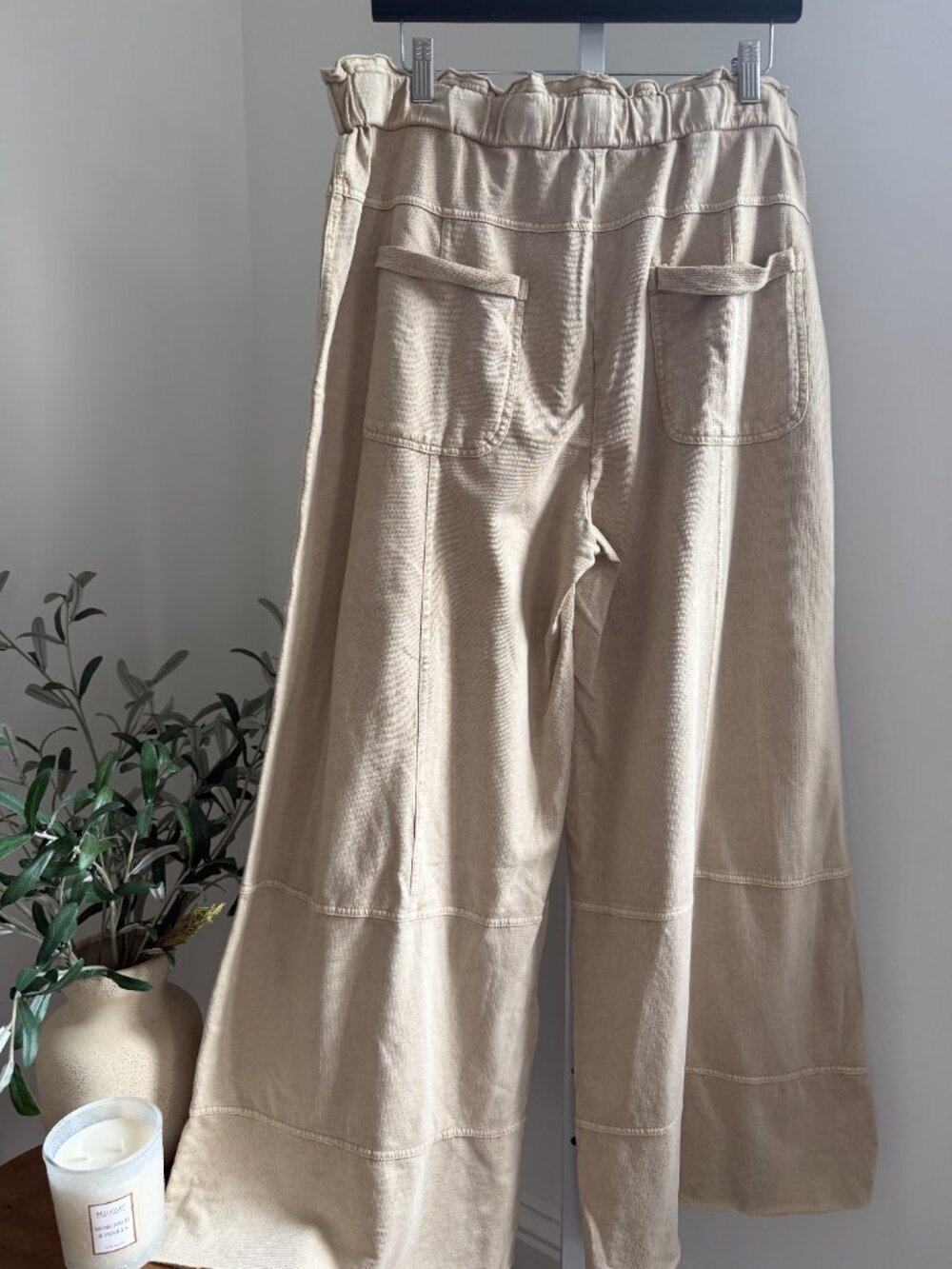 EASEL MINERAL WASHED TERRY KNIT PANTS 100% COTTON - Picture 2 of 5